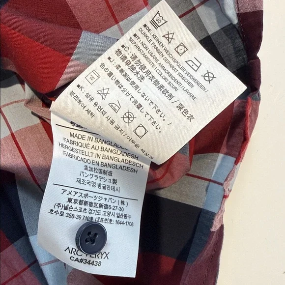 Arc'teryx Red and Blue Checkered Casual Shirt Size Large - Picture 9 of 9